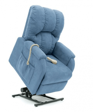 blue electric arm chair