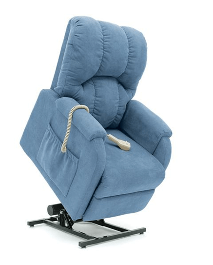 blue electric arm chair